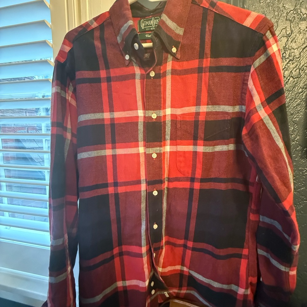 Gitman Brothers Red and Black Checkered Shirt